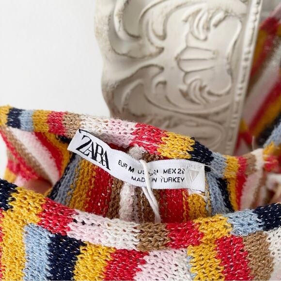 Zara Multicolor Striped Knit Side Cutout Jumpsuit - Medium - Picture 6 of 10